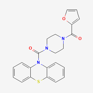 molecular formula C22H19N3O3S B5090812 10-{[4-(2-furoyl)-1-piperazinyl]carbonyl}-10H-phenothiazine 