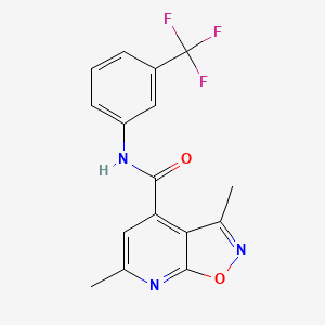 molecular formula C16H12F3N3O2 B5090835 3,6-dimethyl-N-[3-(trifluoromethyl)phenyl]isoxazolo[5,4-b]pyridine-4-carboxamide 