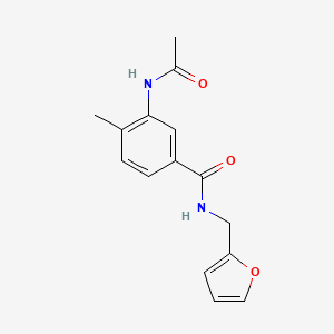 molecular formula C15H16N2O3 B5090836 3-(acetylamino)-N-(2-furylmethyl)-4-methylbenzamide 