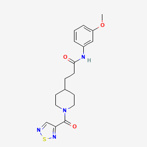 molecular formula C18H22N4O3S B5090842 N-(3-methoxyphenyl)-3-[1-(1,2,5-thiadiazol-3-ylcarbonyl)-4-piperidinyl]propanamide 