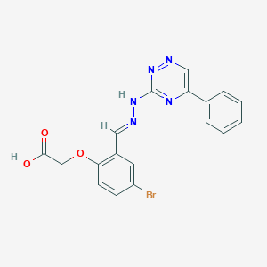 {4-bromo-2-[2-(5-phenyl-1,2,4-triazin-3-yl)carbonohydrazonoyl]phenoxy}acetic acid