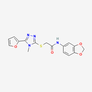 molecular formula C16H14N4O4S B5090853 N-1,3-benzodioxol-5-yl-2-{[5-(2-furyl)-4-methyl-4H-1,2,4-triazol-3-yl]thio}acetamide 