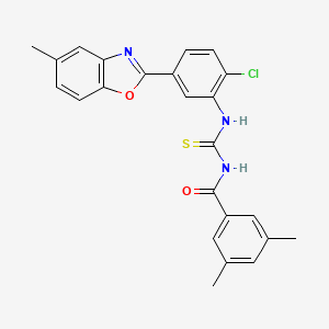 N-({[2-chloro-5-(5-methyl-1,3-benzoxazol-2-yl)phenyl]amino}carbonothioyl)-3,5-dimethylbenzamide