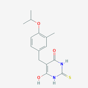 molecular formula C15H18N2O3S B5090897 5-(4-isopropoxy-3-methylbenzyl)-2-mercapto-4,6-pyrimidinediol 