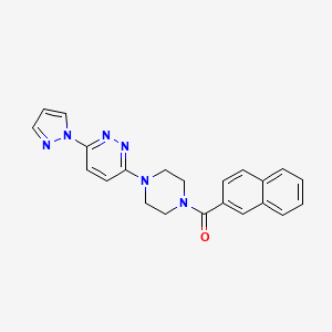 molecular formula C22H20N6O B5090911 3-[4-(2-naphthoyl)-1-piperazinyl]-6-(1H-pyrazol-1-yl)pyridazine 