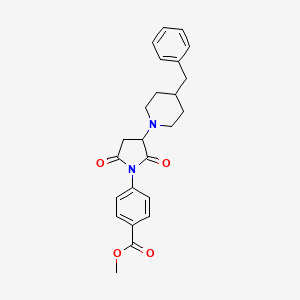 molecular formula C24H26N2O4 B5090928 methyl 4-[3-(4-benzyl-1-piperidinyl)-2,5-dioxo-1-pyrrolidinyl]benzoate 