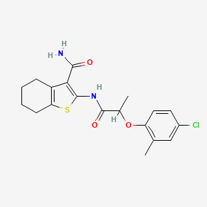 molecular formula C19H21ClN2O3S B5090936 2-{[2-(4-chloro-2-methylphenoxy)propanoyl]amino}-4,5,6,7-tetrahydro-1-benzothiophene-3-carboxamide 