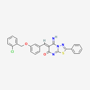 molecular formula C25H17ClN4O2S B5090944 6-{3-[(2-chlorobenzyl)oxy]benzylidene}-5-imino-2-phenyl-5,6-dihydro-7H-[1,3,4]thiadiazolo[3,2-a]pyrimidin-7-one 