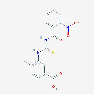 molecular formula C16H13N3O5S B5090951 4-methyl-3-({[(2-nitrobenzoyl)amino]carbonothioyl}amino)benzoic acid 