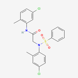 molecular formula C22H20Cl2N2O3S B5090958 N~2~-(4-chloro-2-methylphenyl)-N~1~-(5-chloro-2-methylphenyl)-N~2~-(phenylsulfonyl)glycinamide 