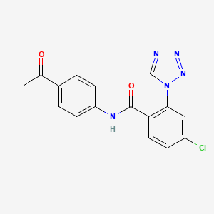 molecular formula C16H12ClN5O2 B5090963 N-(4-acetylphenyl)-4-chloro-2-(1H-tetrazol-1-yl)benzamide 