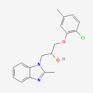 molecular formula C18H19ClN2O2 B5090983 1-(2-chloro-5-methylphenoxy)-3-(2-methyl-1H-benzimidazol-1-yl)-2-propanol 
