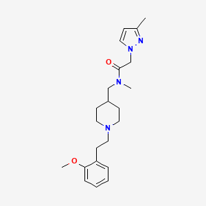 molecular formula C22H32N4O2 B5091015 N-({1-[2-(2-methoxyphenyl)ethyl]-4-piperidinyl}methyl)-N-methyl-2-(3-methyl-1H-pyrazol-1-yl)acetamide 