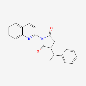 molecular formula C21H18N2O2 B5091027 3-(1-phenylethyl)-1-(2-quinolinyl)-2,5-pyrrolidinedione 