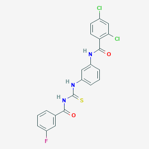 molecular formula C21H14Cl2FN3O2S B5091059 2,4-dichloro-N-[3-({[(3-fluorobenzoyl)amino]carbonothioyl}amino)phenyl]benzamide 