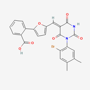 2-(5-{[1-(2-bromo-4,5-dimethylphenyl)-2,4,6-trioxotetrahydro-5(2H)-pyrimidinylidene]methyl}-2-furyl)benzoic acid