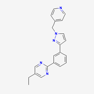 molecular formula C21H19N5 B5091094 5-ethyl-2-{3-[1-(4-pyridinylmethyl)-1H-pyrazol-3-yl]phenyl}pyrimidine 