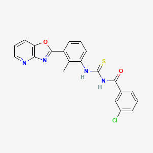 molecular formula C21H15ClN4O2S B5091117 3-chloro-N-{[(2-methyl-3-[1,3]oxazolo[4,5-b]pyridin-2-ylphenyl)amino]carbonothioyl}benzamide 