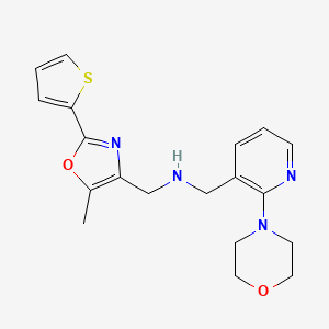 1-[5-methyl-2-(2-thienyl)-1,3-oxazol-4-yl]-N-{[2-(4-morpholinyl)-3-pyridinyl]methyl}methanamine
