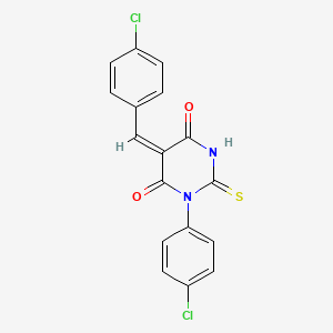 molecular formula C17H10Cl2N2O2S B5091130 5-(4-chlorobenzylidene)-1-(4-chlorophenyl)-2-thioxodihydro-4,6(1H,5H)-pyrimidinedione 