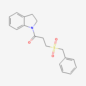 molecular formula C18H19NO3S B5091144 1-[3-(benzylsulfonyl)propanoyl]indoline 