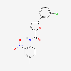 molecular formula C18H13ClN2O4 B5091168 5-(3-chlorophenyl)-N-(4-methyl-2-nitrophenyl)-2-furamide 
