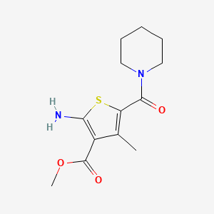 molecular formula C13H18N2O3S B5091176 methyl 2-amino-4-methyl-5-(1-piperidinylcarbonyl)-3-thiophenecarboxylate 