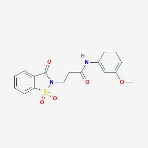3-(1,1-dioxido-3-oxo-1,2-benzisothiazol-2(3H)-yl)-N-(3-methoxyphenyl)propanamide