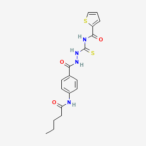 molecular formula C18H20N4O3S2 B5091203 N-({2-[4-(pentanoylamino)benzoyl]hydrazino}carbonothioyl)-2-thiophenecarboxamide 