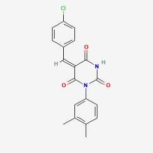 molecular formula C19H15ClN2O3 B5091224 5-(4-chlorobenzylidene)-1-(3,4-dimethylphenyl)-2,4,6(1H,3H,5H)-pyrimidinetrione 