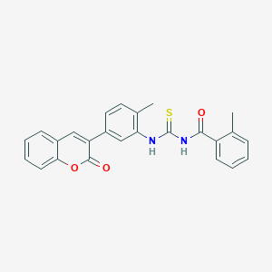2-methyl-N-({[2-methyl-5-(2-oxo-2H-chromen-3-yl)phenyl]amino}carbonothioyl)benzamide