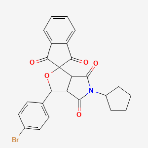 molecular formula C25H20BrNO5 B5091227 3-(4-bromophenyl)-5-cyclopentyl-3a,6a-dihydrospiro[furo[3,4-c]pyrrole-1,2'-indene]-1',3',4,6(3H,5H)-tetrone 