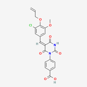 molecular formula C22H17ClN2O7 B5091240 4-[5-[4-(allyloxy)-3-chloro-5-methoxybenzylidene]-2,4,6-trioxotetrahydro-1(2H)-pyrimidinyl]benzoic acid 
