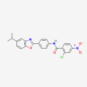 molecular formula C23H18ClN3O4 B5091261 2-chloro-N-[4-(5-isopropyl-1,3-benzoxazol-2-yl)phenyl]-4-nitrobenzamide 