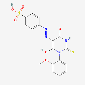molecular formula C17H14N4O6S2 B5091281 4-{2-[1-(2-methoxyphenyl)-4,6-dioxo-2-thioxotetrahydro-5(2H)-pyrimidinylidene]hydrazino}benzenesulfonic acid 