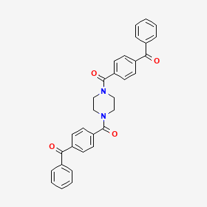 molecular formula C32H26N2O4 B5091283 [1,4-piperazinediylbis(carbonyl-4,1-phenylene)]bis(phenylmethanone) 