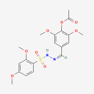 molecular formula C19H22N2O8S B5091288 4-{2-[(2,4-dimethoxyphenyl)sulfonyl]carbonohydrazonoyl}-2,6-dimethoxyphenyl acetate 