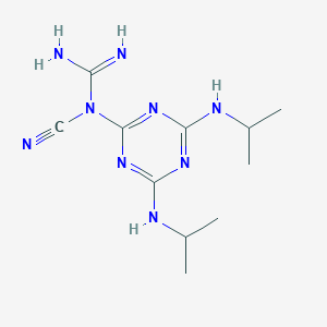 molecular formula C11H19N9 B5091311 N-[4,6-bis(isopropylamino)-1,3,5-triazin-2-yl]-N-cyanoguanidine 