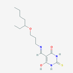 molecular formula C15H25N3O3S B5091327 5-[({3-[(1-ethylpentyl)oxy]propyl}amino)methylene]-2-thioxodihydro-4,6(1H,5H)-pyrimidinedione 