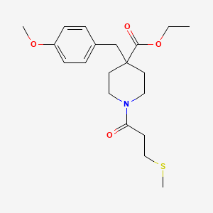 molecular formula C20H29NO4S B5091332 ethyl 4-(4-methoxybenzyl)-1-[3-(methylthio)propanoyl]-4-piperidinecarboxylate 