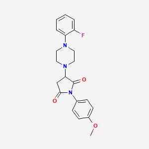 molecular formula C21H22FN3O3 B5091340 3-[4-(2-fluorophenyl)-1-piperazinyl]-1-(4-methoxyphenyl)-2,5-pyrrolidinedione 