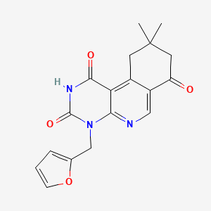 molecular formula C18H17N3O4 B5091352 4-(2-furylmethyl)-9,9-dimethyl-9,10-dihydropyrimido[4,5-c]isoquinoline-1,3,7(2H,4H,8H)-trione 