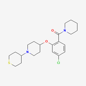 molecular formula C22H31ClN2O2S B5091368 4-[5-chloro-2-(1-piperidinylcarbonyl)phenoxy]-1-(tetrahydro-2H-thiopyran-4-yl)piperidine 