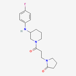 molecular formula C18H24FN3O2 B5091394 1-(3-{3-[(4-fluorophenyl)amino]-1-piperidinyl}-3-oxopropyl)-2-pyrrolidinone 