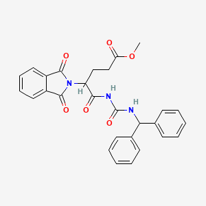 molecular formula C28H25N3O6 B5091425 methyl 4-(1,3-dioxo-1,3-dihydro-2H-isoindol-2-yl)-5-({[(diphenylmethyl)amino]carbonyl}amino)-5-oxopentanoate CAS No. 5530-32-5