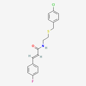 N-{2-[(4-chlorobenzyl)thio]ethyl}-3-(4-fluorophenyl)acrylamide
