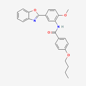 molecular formula C25H24N2O4 B5091523 N-[5-(1,3-benzoxazol-2-yl)-2-methoxyphenyl]-4-butoxybenzamide 
