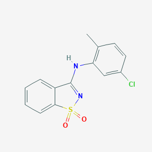 molecular formula C14H11ClN2O2S B509153 N-(5-chloro-2-methylphenyl)-1,2-benzothiazol-3-amine 1,1-dioxide CAS No. 823830-83-7