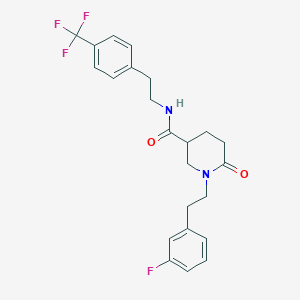 molecular formula C23H24F4N2O2 B5091533 1-[2-(3-fluorophenyl)ethyl]-6-oxo-N-{2-[4-(trifluoromethyl)phenyl]ethyl}-3-piperidinecarboxamide 