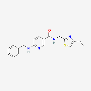 molecular formula C19H20N4OS B5091541 6-(benzylamino)-N-[(4-ethyl-1,3-thiazol-2-yl)methyl]nicotinamide 
